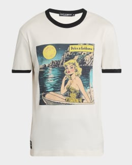 Tシャツ・カットソー Dolce & Gabbana Italian Holiday T-Shirt Cotton T-shirt with Italian Holiday print in White for Men