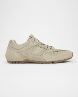 ALOHAS TB.490 Suede Crochet-Trim Sneakers | Neiman Marcus