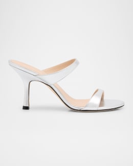 サンダル・ミュール Stuart Weitzman KITTY - Leather and transparent fabric sling Stuart Weitzman Vinnie Leather Kitten Slingback Pumps
