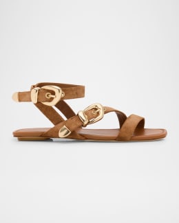 【Stuart Weitzman】MAGNOLIA T STRAP SLIDE サンダル Stuart Weitzman Magnolia Raffia T-Strap Sandals | Neiman Marcus