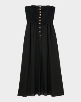 Reiss Pari Sleeveless Ruched Midi Dress | Neiman Marcus