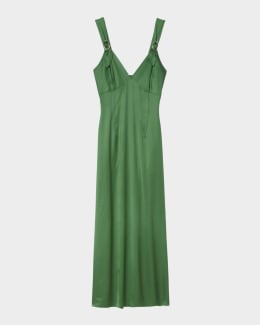 STAUD Wells Poplin Midi Dress | Neiman Marcus