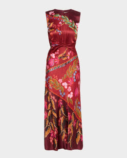 knee length dresses for ladies Saloni Jacqui-b Belted Midi Dress - Jangle main image 0