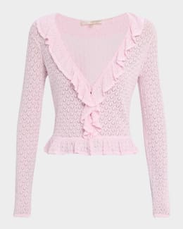 SIMKHAI Zofia Wool Zip Cardigan | Neiman Marcus