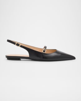 フラットシューズ Stuart Weitzman SLLEKSLINGBACK Ballerinas Slingback Bassa SLEEK BOW SLINGBACK FLAT in ADOBE/BLACK for Women | Stuart