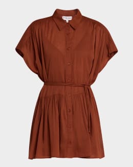 Cinq a Sept Keaton Short-Sleeve Polo Dress | Neiman Marcus