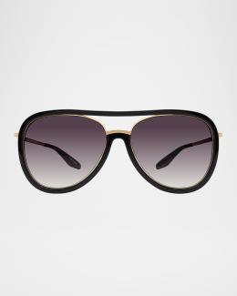 Barton Perreira Sully Aviator Titanium Sunglasses | Neiman  display picture 3