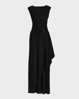 ワンピース JIL SANDER LONG DRESS WITH BLACK RUFFLES Jil Sander Long dress with black ruffles | TheDoubleF