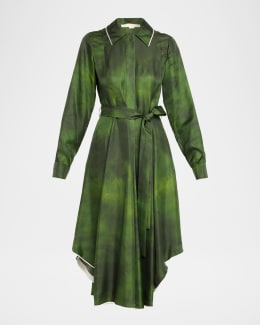 Burberry Check Belted Long-Sleeve Shirtdress | Neiman Marcus