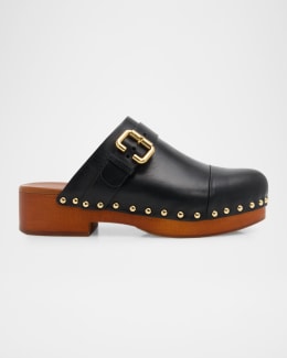 Prada Nubuck Flatform Mules | Neiman Marcus