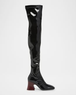 ロングブーツ CHLOE' EVE PUMP BOOTS Chloe Eve Leather Over-The-Knee Boots | Neiman Marcus