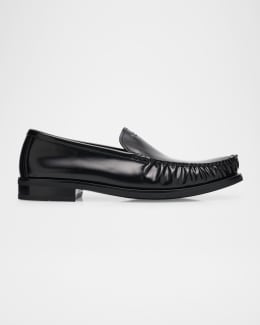 Prada Men's Fume Leather Loafers | Neiman Marcus