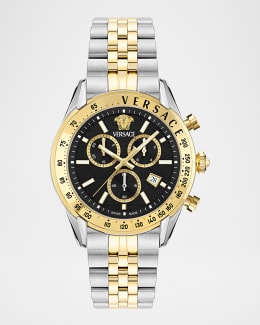 Versace V-Code 41mm Two-Tone Chronograph Watch | Neiman Marcus