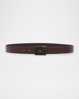 Saint Laurent New Logo Reversible Leather Belt | Neiman Marcus