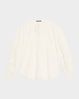 Ren Floral-Print Cutout Blouse | Neiman Marcus