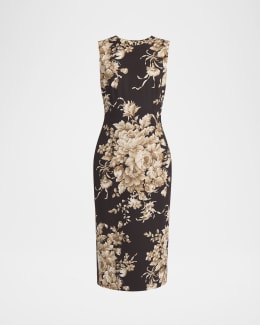 slim fit dress slacks Dolce & Gabbana Floral lace midi dress