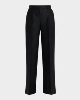 パンツ Yves Saint Laurent wool two-pleat pants Saint Laurent Double-Pleated Straight-Leg Wool Pants | Neiman Marcus