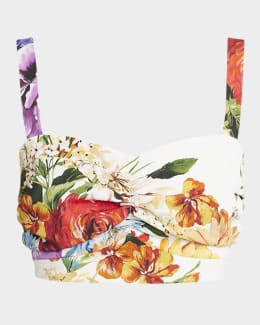 Tシャツ・カットソー DOLCE & GABBANA PEONY PRINTED POPLIN BUSTIER TOP Dolce & Gabbana peony-print Bustier Top | White | FARFETCH