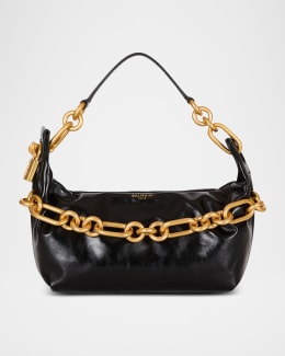 Balmain 1945 Pouch Crossbody Bag in PB Embossed Crinkle