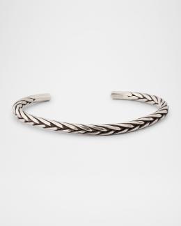 Adjustable Skull Bangle Bracelet For Men – Stainless Steel With Cubic Zirconia – Elastic Twist Cable Design - View #7