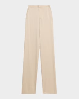 パンツ [The Row] Caledon Pant in Silk and Wool Caledon シルク＆ウールパンツ ホワイト – The Row