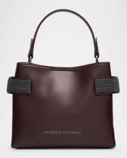 Brunello Cucinelli Essence Mini Monili Velour Top-Handle Bag