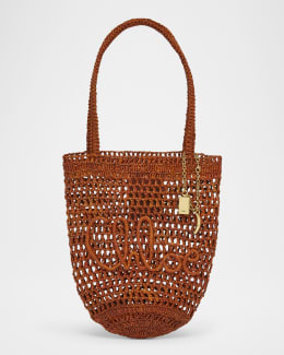 【CHLOE】Large Horse Medal Basket メダルバスケット Chloé Large Horse Medal Basket In Natural Fibers in Sepia