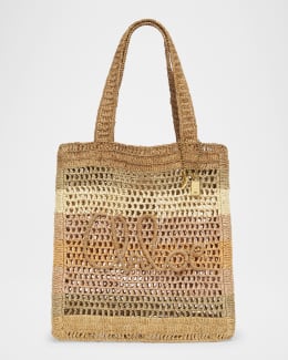 トートバッグ CHLOE Cerulean Blue Raffia Estate Banana Shopping Bag Chloé Summer Banana Tote Bag In Raffia in Stormy sea | Chloé US