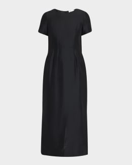 THE ROW Jorgina Short-Sleeve Silk T-Shirt Dress | Neiman Marcus