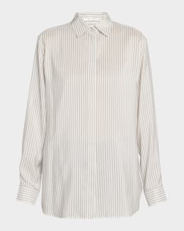 THE ROW Nesson Stripe Button Down Shirt | Neiman Marcus