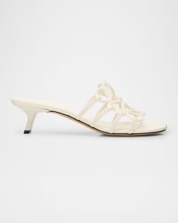 美品　LOEWE ホワイト トイミュール 35 Loewe Toy Metallic Mule Pumps | Neiman Marcus