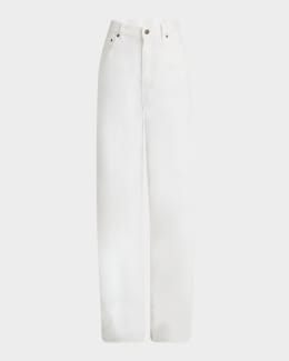 Loewe Floral-Print Wide-Leg Jeans | Neiman Marcus