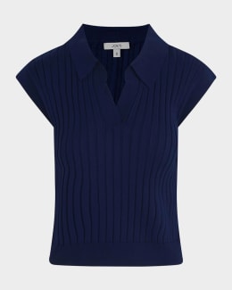 Theory Cap-Sleeve Modern Silk Georgette Blouse | Neiman Marcus