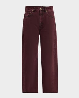 Cinq a Sept Lou Side-Split Denim Pants | Neiman Marcus