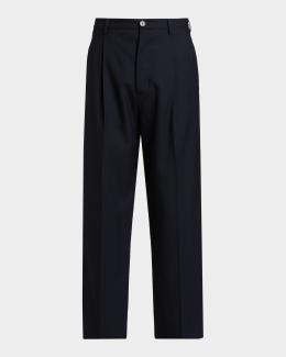 Valentino Garavani Men's Ricamo Pintuck-Front Drawstring Pants