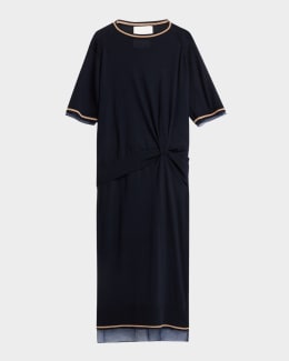 3.1 Phillip Lim Endless Loop T-Shirt Combo Dress with Lace
