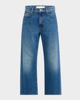 Petite mère MOTHER Lil' Mid-Rise Zip Rambler Jeans | Neiman Marcus