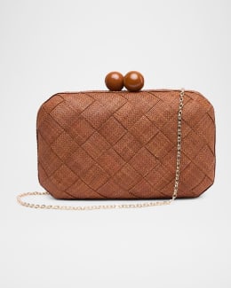 LA発日本未発売★【BTB LOS ANGELES】ラタンウイッカークラッチ BTB Los Angeles Skype Zigzag Straw Clutch Bag | Neiman Marcus