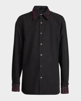 Helmut Lang Men's Back-Label Point Collar Button-Down Shirt
