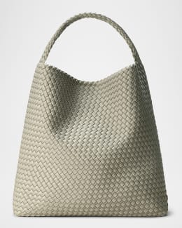 Nomad Woven Large Hobo Shoulder Bag in Brown With Pouch