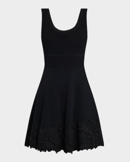 knee length dresses for ladies Azure Pinstripe Mini Wells Dress main image 0