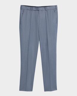 ZEGNA Men's Wool Flannel Pleated Tapered Fit Trousers | Neiman Marcus