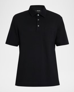 ZEGNA Men's Premium Cotton Short-Sleeve Knit Polo | Neiman
