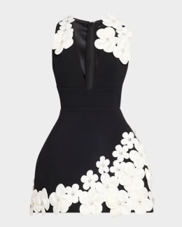 Bronx and Banco Maia Floral-Lace A-Line Mini Dress | Neiman Marcus