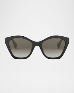 Fendi F Monogram Rimless Metal Butterfly Sunglasses | Neiman