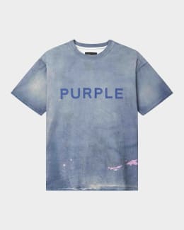 【PURPLE】 Wordmark Echo Tee ワードマークエコーTシャツ PURPLE Men's Painted Wordmark Tee | Neiman Marcus