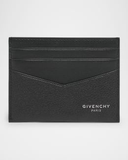 Givenchy Men's Leather Embossed Logo Card Holder | Neiman Marcus