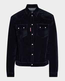 Dsquared2 Men's Jean Jacket with Leather Pocket | Neiman Marcus