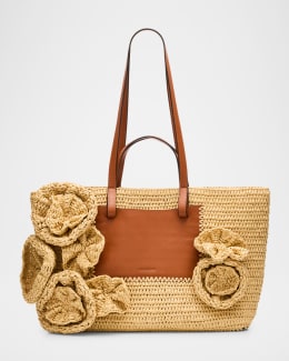 NEW★人気【TORY BURCH】Ella Small Crochet Straw Tote Bag Tory Burch Ella Small Crochet Straw Tote Bag | Neiman Marcus