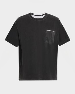 Tシャツ・カットソー Theory Black Crewneck T-Shirt in Jersey Man (M0196528 001) Theory Essential T-Shirt | Saks Fifth Avenue